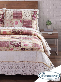 Cubrecama Denali Patchwork King Size - Ensueños Hogar