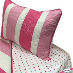 Cubrecama Eva Twin Rosa - Ensueños Hogar