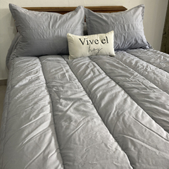 Acolchado Tusor Gris Plata Super King en internet