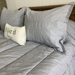 Acolchado Tusor Gris Plata Super King - tienda online