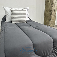 Acolchado Gris Plomo/Gris Plata Reversible 1 Plaza y 1/2 en internet