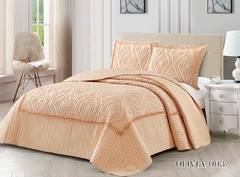 Cubrecama Olivia 003 Beige King Size - comprar online