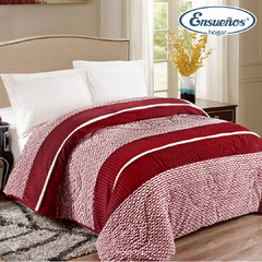 Acolchado Edredon Pony Rojo Queen Ensueños Hogar