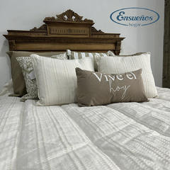 Acolchado Sara Rustico Natural II Super King - Ensueños Hogar