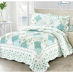 Cubrecama Emma Green Queen Size