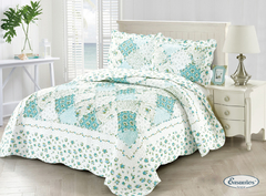Cubrecama Emma Green Queen Size - comprar online