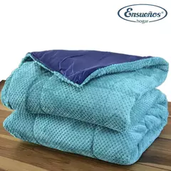 Acolchado Flannel Panal King Size Dark Aqua en internet