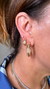 Argola Plissê Ouro com detalhe zirconias cravejadas