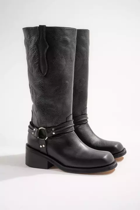 Bota Biker Cuero. GREY - comprar online