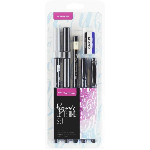 Kit Estojo Iniciante Tombow Lettering Caligrafia 6 Peças