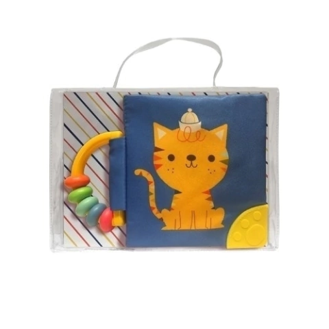 Mi libro suave con sonajero y mordillo: Gato