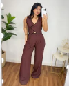 Conjunto colete Bicolor marrom - comprar online
