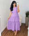 Vestido mídi Romana Liso lavanda - comprar online