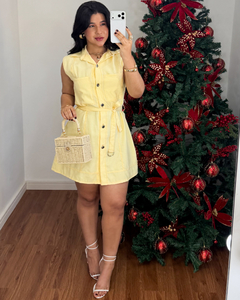 Vestido curto Cecília Amarelo - comprar online