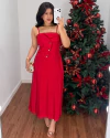 Vestido alça mídi Lusiane vermelho - comprar online