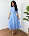 Vestido Mídi alfaiataria Cloe Azul - comprar online