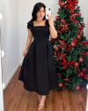 Vestido Mídi Antoniella Preto - comprar online