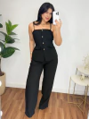 Conjunto Colete Pantalona Marrant preto Talita - comprar online