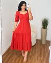 Vestido mídi Tulum terracota - comprar online
