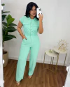 Macacão Pantalona Megan Azul tifanny - comprar online
