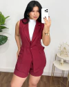 Conjunto colete e short Marsala - comprar online