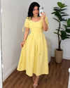 Vestido mídi Bia amarelo - comprar online