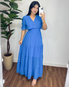 Vestido Longo Vasti Azul Caribe - comprar online