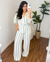 Conjunto camisa e pantalona listra azul - comprar online