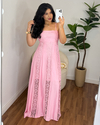 Vestido em Renda alça Rosa - comprar online