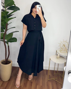 Conjunto Helena em Crepe preto