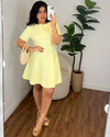 Vestido Curto alfaiataria Cloe Amarelo - comprar online