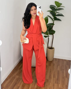 Conjunto pantalona colete Telha - comprar online