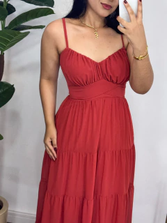 Vestido Mídi Hana telha - MM Conceito
