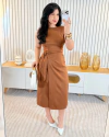 Vestido alfa envelope Marrom