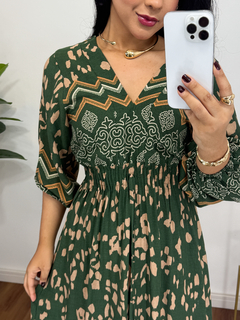 Vestido midi Gardênia verde - loja online
