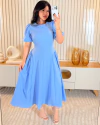 Vestido mídi alfa Rebeka Azul bebê