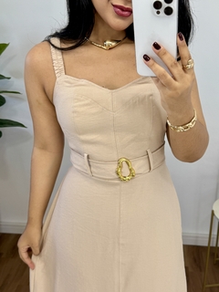 Vestido Longo Fivela nude na internet