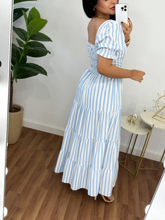 Vestido Angelina Mangas azul - MM Conceito