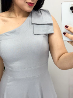 Vestido Mídi nula manga Cinza - MM Conceito