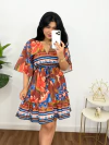 Vestido curto Farm Estampa azul - comprar online