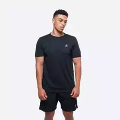 Kit 1 Camiseta Dry-fit 1 short elastano preto com logo reletivo UV 30 + - comprar online