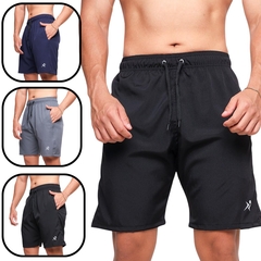 Kit 1 Camiseta Dry-fit 1 short elastano preto com logo reletivo UV 30 +