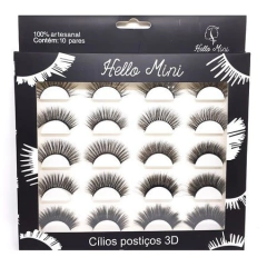 Kit com 10 pares de cílios Hello Mini