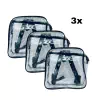 KIT COM 3 MINI mochila AZUL MARINHO infantil transparente cristal escola viagem lancheira piscina brinquedo