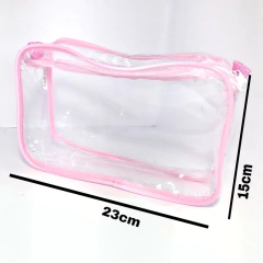 Imagem do Kit com 10 Necessaries Transparente e Rosa 23x15