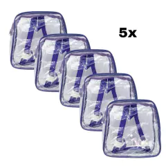 KIT COM 5 MINI mochila LÍLAS infantil transparente cristal escola viagem lancheira piscina brinquedo