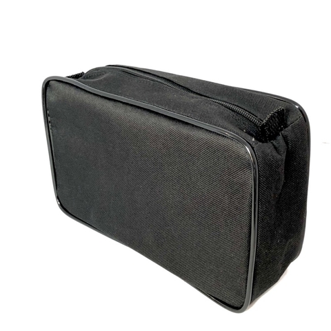 Necessaire inteira de NAILON (tecido) PRETA 23x15