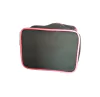 MINI necessaire inteira CINZA COM A BORDA ROSA (tecido) 15x12