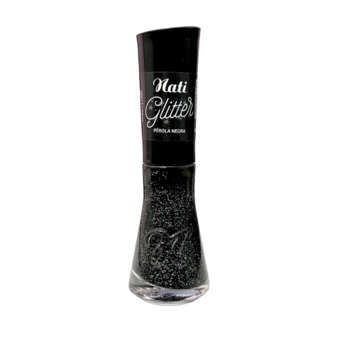 ESMALTE GLITTER PEROLA NEGRA NATI