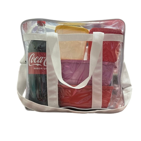 Bolsa JUMBO Transparente e BRANCA 39x34 praia piscina viagem toda reforçada